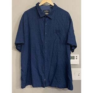 Nat Nast Shirt Silk Blend Geometric Short Sleeve Button Down Shirt Mens Size XXL